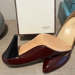 Coach Bordeaux Polished Leather Pumps